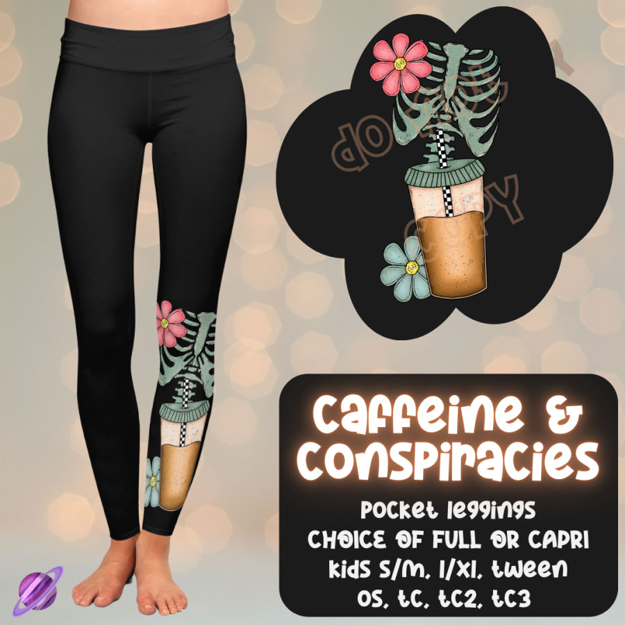 PREORDER Custom Styles - Caffeine and Conspiracies - Closes 15 Nov - ETA mid Feb 2025 Leggings