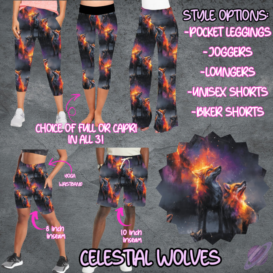 PREORDER Custom Styles - Celestial Wolves - Closes 29 May - ETA late Aug 2025 Leggings