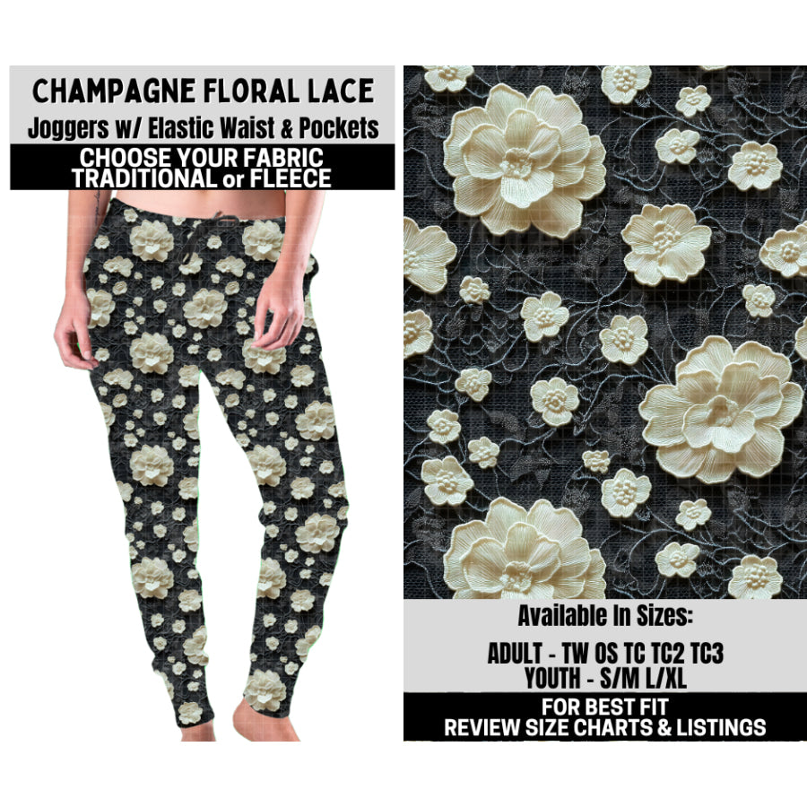 Preorder Custom Styles - Champagne Floral Lace - Closes 6 Oct - ETA mid Feb 2026 Leggings