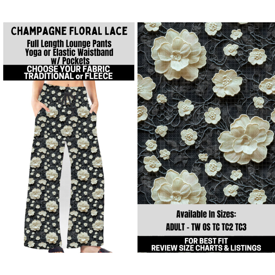 Preorder Custom Styles - Champagne Floral Lace - Closes 6 Oct - ETA mid Feb 2026 Leggings