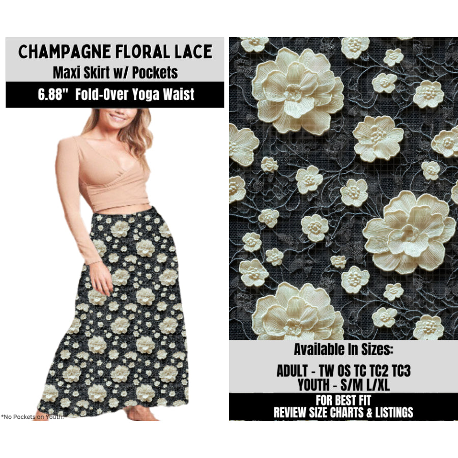 Preorder Custom Styles - Champagne Floral Lace - Closes 6 Oct - ETA mid Feb 2026 Leggings