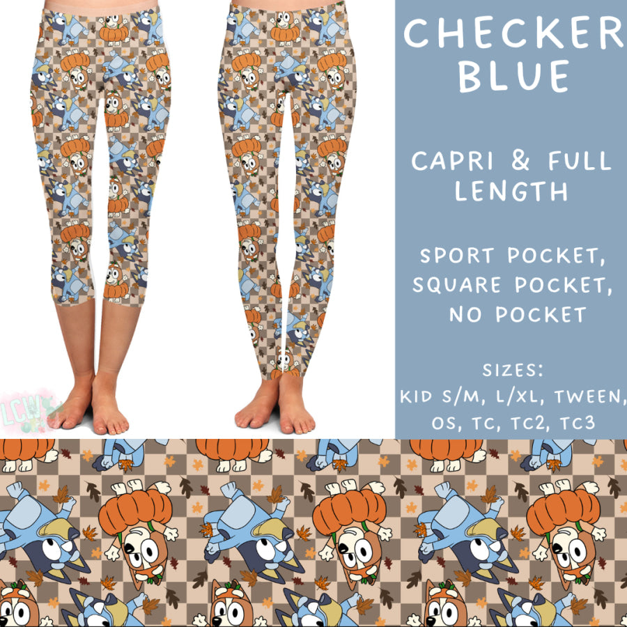 Preorder Custom Styles - Checker Blue - Closes 9 Oct - ETA late Dec 2024 Leggings