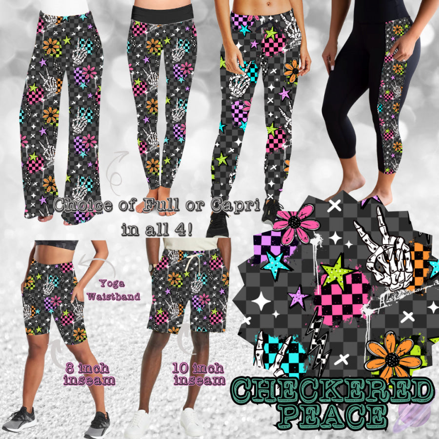 PREORDER Custom Styles - Checkered Peace - Closes 21 Sep - ETA late Dec 2025 Leggings