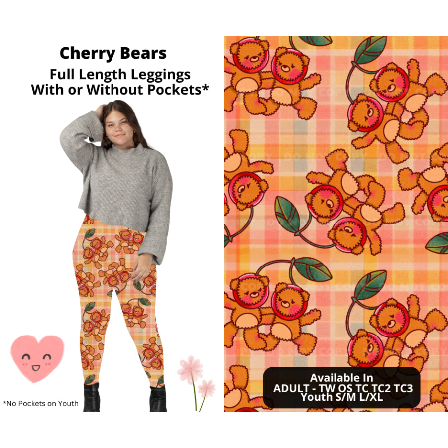 Preorder Custom Styles - Cherry Bears - Closes 3 Mar - ETA mid Jun 2025 Leggings