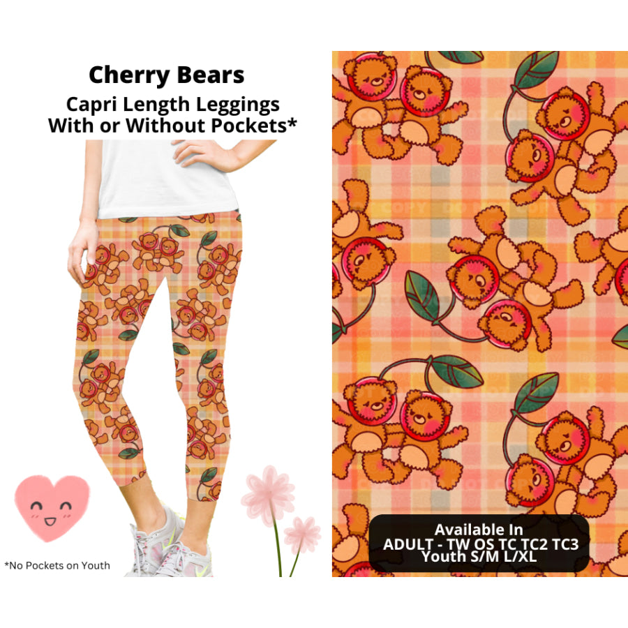 Preorder Custom Styles - Cherry Bears - Closes 3 Mar - ETA mid Jun 2025 Leggings