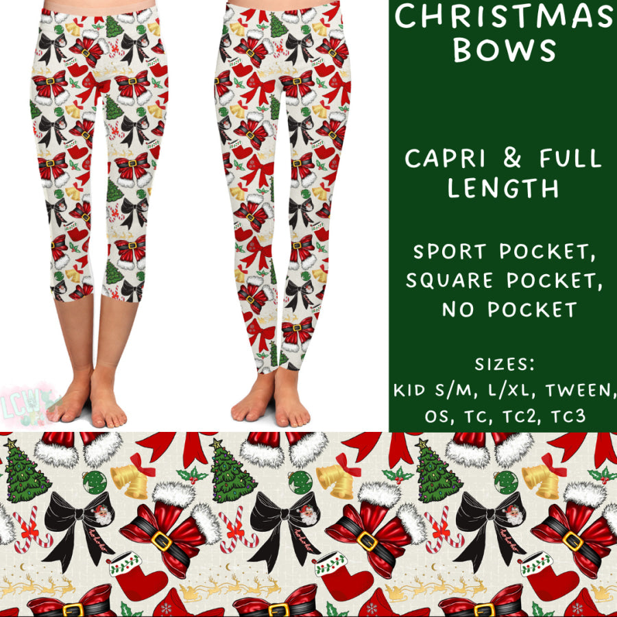 Preorder Custom Styles - Christmas Bows - Closes 31 Oct - ETA early Jan 2025 Leggings