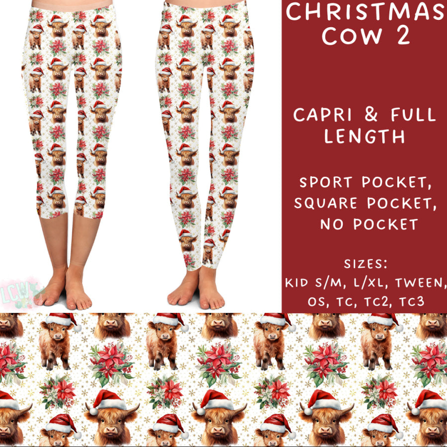 Preorder Custom Styles - Christmas Cow 2 - Closes 31 Oct - ETA early Jan 2025 Leggings