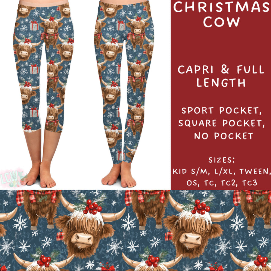 Preorder Custom Styles - Christmas Cow - Closes 31 Oct - ETA early Jan 2025 Leggings