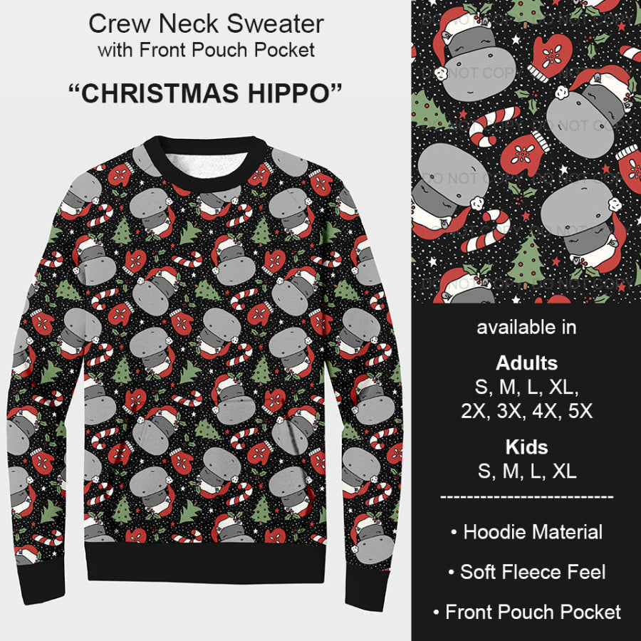 PREORDER Custom Styles - Christmas Hippo - Closes 22 Jul - ETA late Oct 2025 Loungewear