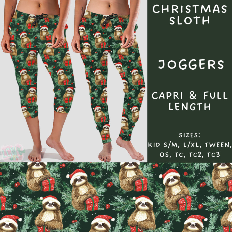 Preorder Custom Styles - Christmas Sloth - Closes 31 Oct - ETA early Jan 2025 Leggings