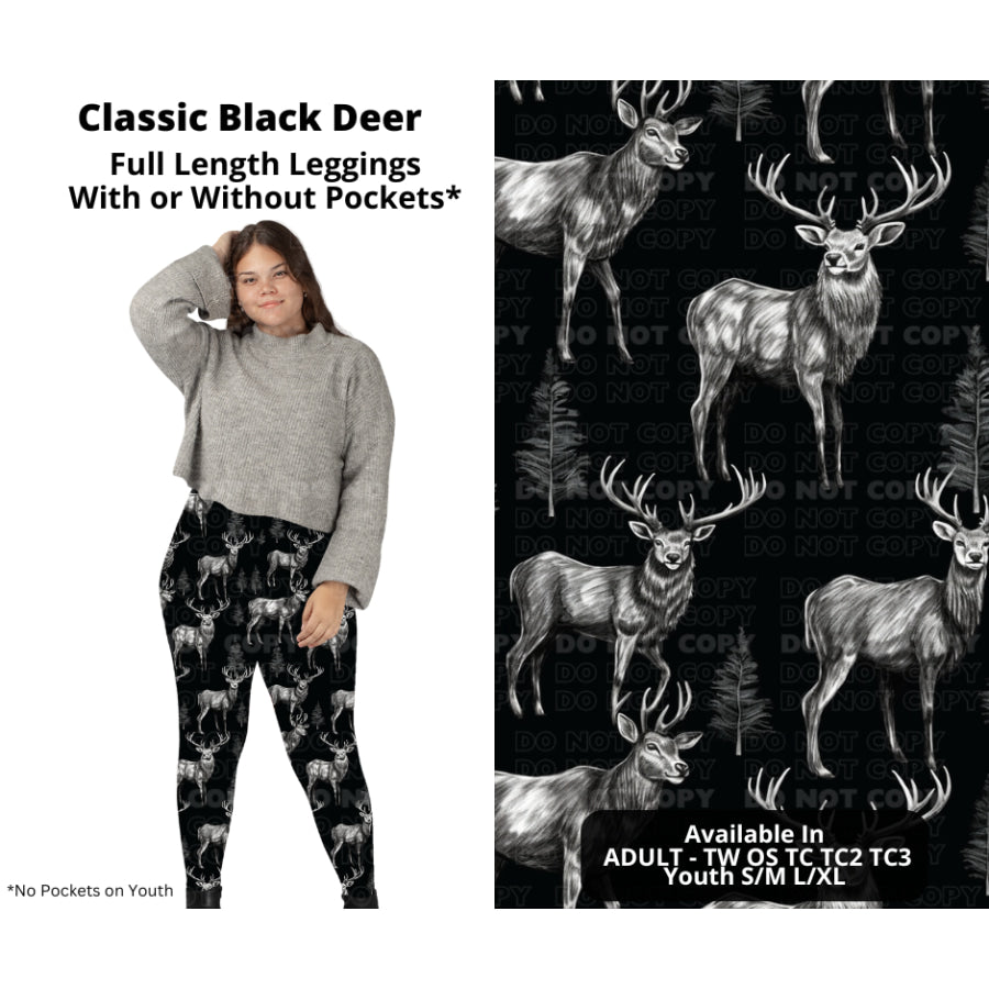 PREORDER Custom Styles - Classic Black Deer - Closes 27 Nov - ETA late Feb 2025 Leggings