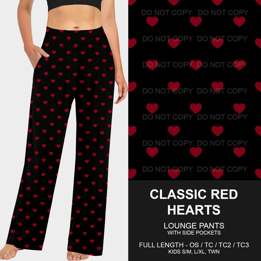 PREORDER Custom Styles - Classic Red Hearts - Closes 26 Nov - ETA early Feb 2025 Loungewear