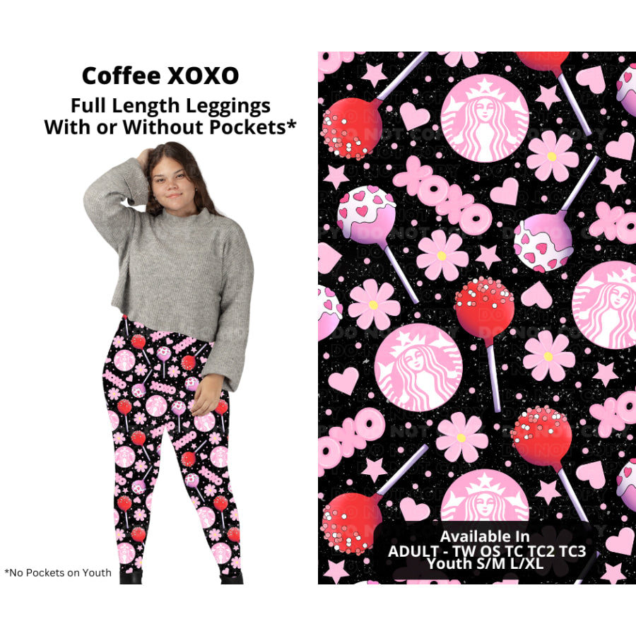 PREORDER Custom Styles - Coffee XOXO - Closes 21 Nov - ETA late Feb 2025 Leggings