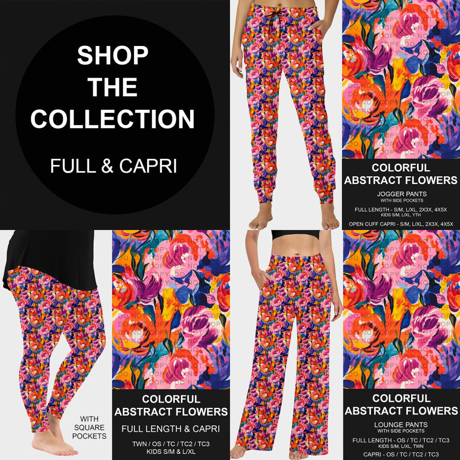 PREORDER Custom Styles - Colourful Abstract Flowers - Closes 13 May - ETA early Aug 2025 Loungewear