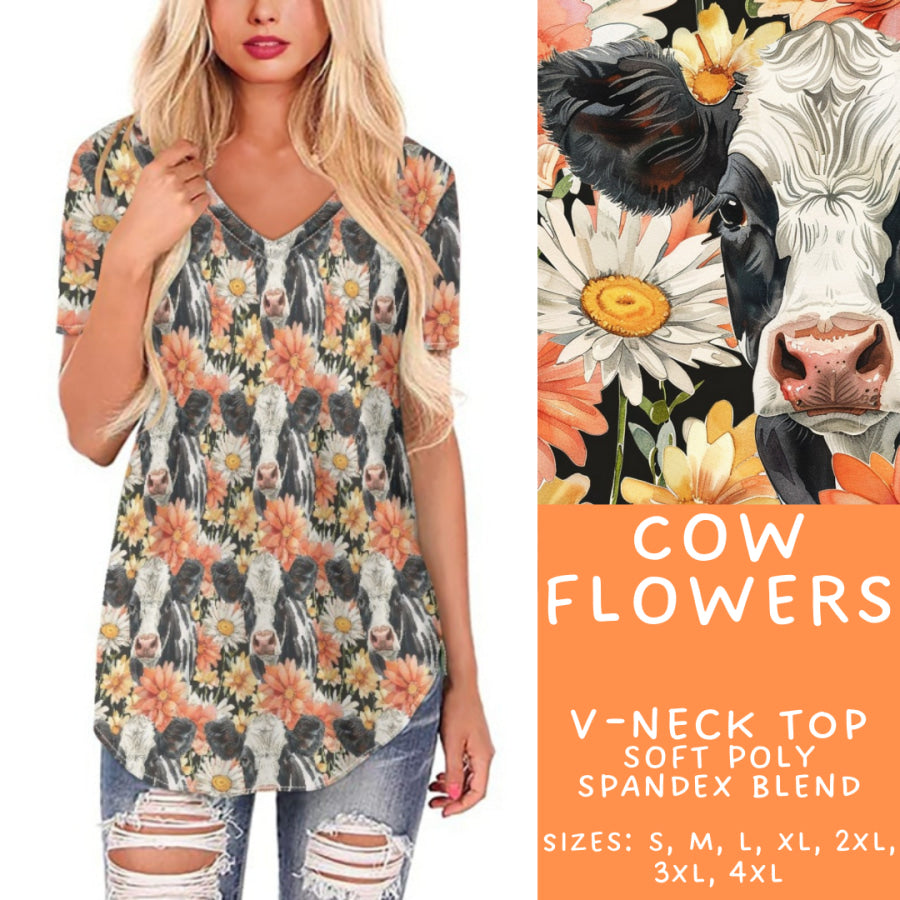 Preorder Custom Styles - Cow Flowers - Closes 10 Mar - ETA early Jun 2025 Leggings