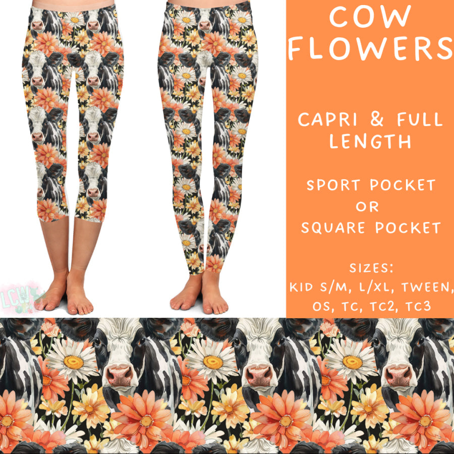 Preorder Custom Styles - Cow Flowers - Closes 10 Mar - ETA early Jun 2025 Leggings