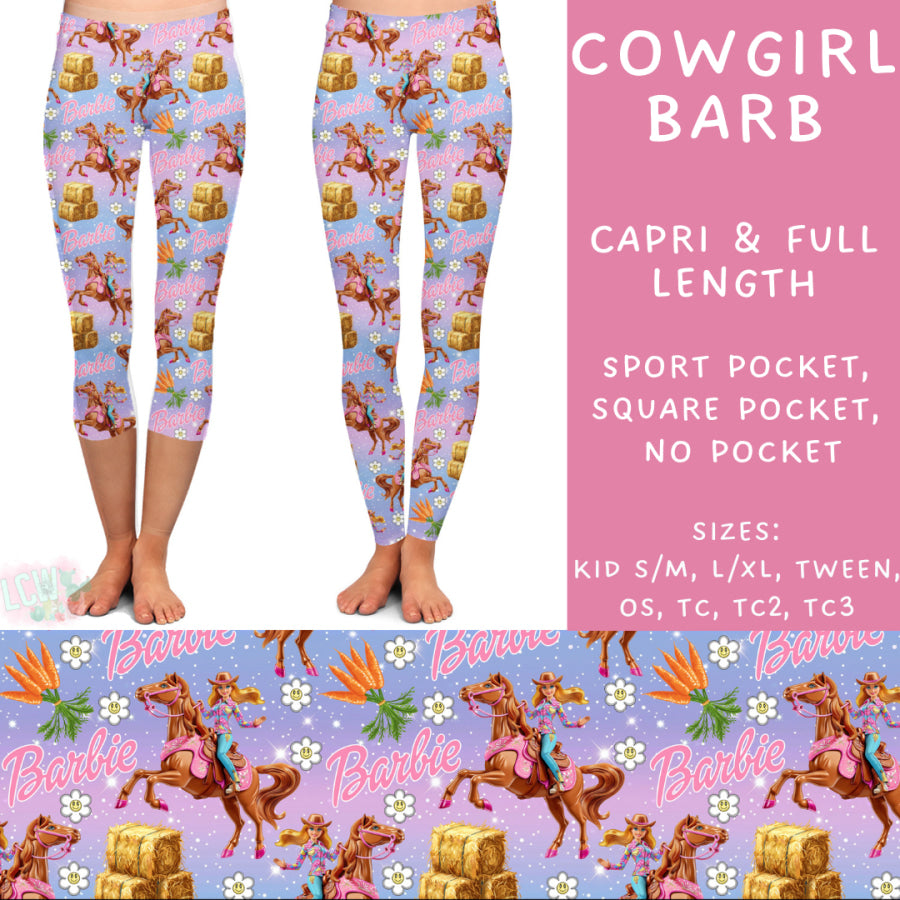 Preorder Custom Styles - Cow Girl Barb - Closes 29 Jan - ETA late Apr 2025 Leggings