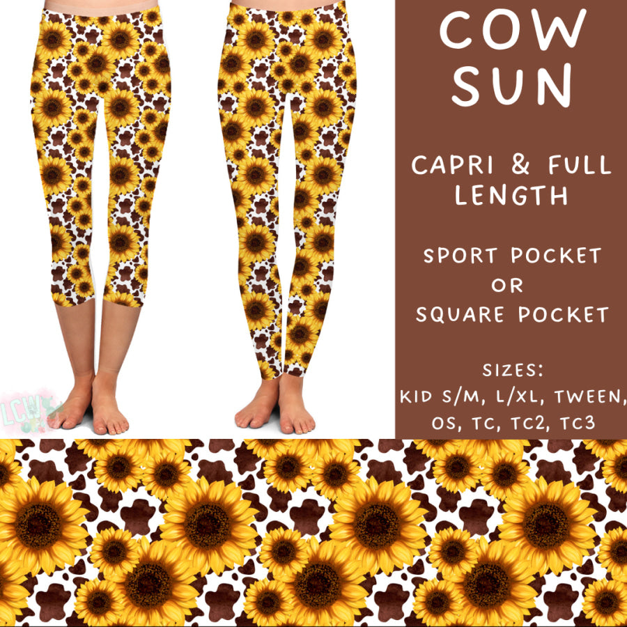 Preorder Custom Styles - Cow Sun - Closes 10 Mar - ETA early Jun 2025 Leggings