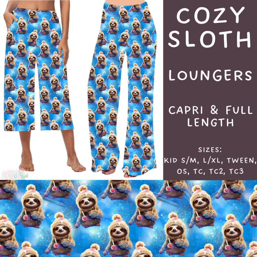 Preorder Custom Styles - Cozy Sloth - Closes 22 Nov - ETA early Feb 2025 Leggings