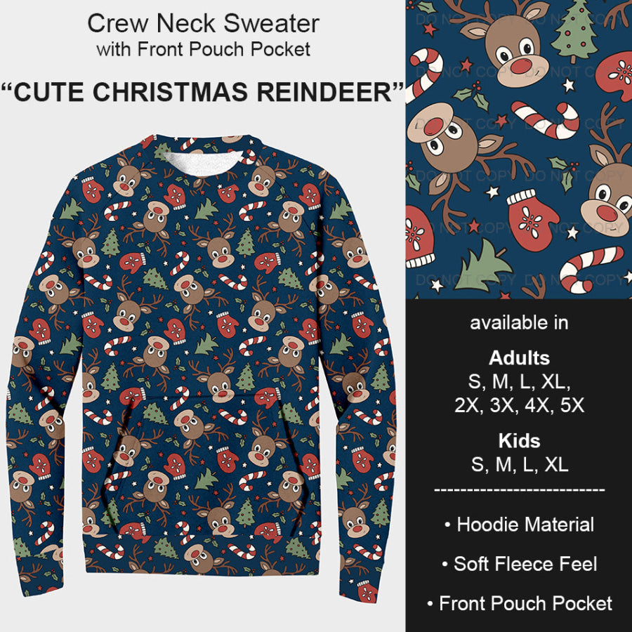 PREORDER Custom Styles - Cute Christmas Reindeer - Closes 22 Jul - ETA late Oct 2025 Loungewear