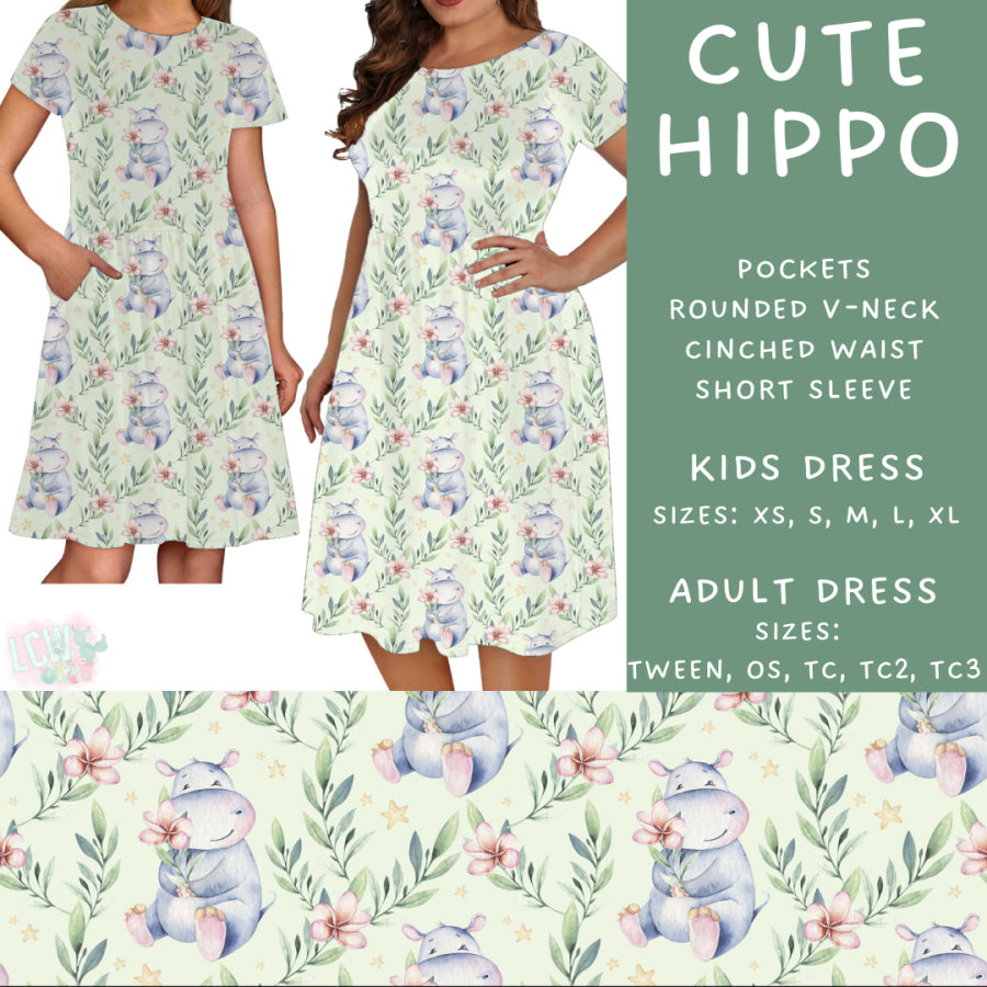 Preorder Custom Styles - Cute Hippo - Closes 5 Mar - ETA late May 2025 Leggings