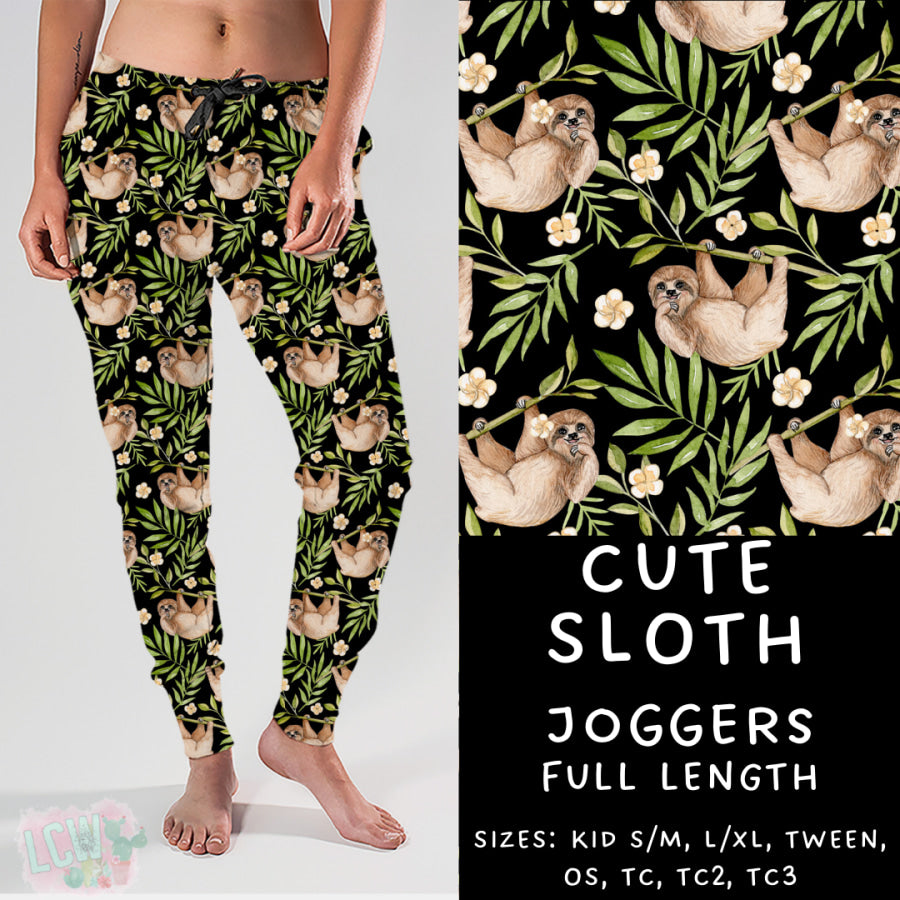 Preorder Custom Styles - Cute Sloth - Closes 27 Jan - ETA late Apr 2025 Leggings