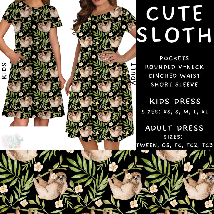 Preorder Custom Styles - Cute Sloth - Closes 27 Jan - ETA late Apr 2025 Leggings