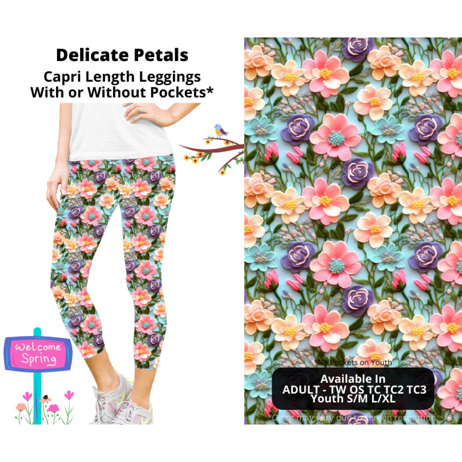 PREORDER Custom Styles - Delicate Petals - Closes 27 Jan - ETA late Apr 2025 Leggings