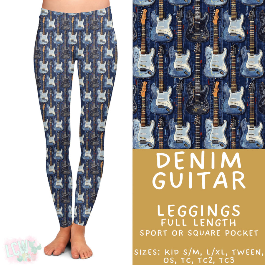 Preorder Custom Styles - Denim Guitar - Closes 29 Sep - ETA late Dec 2025 Leggings