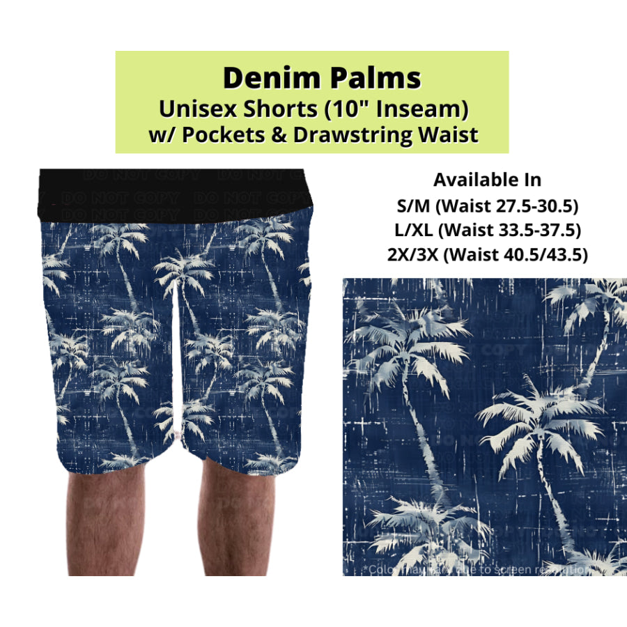 Preorder Custom Styles - Denim Palms - Closes 24 Mar - ETA late Jun 2025 Leggings