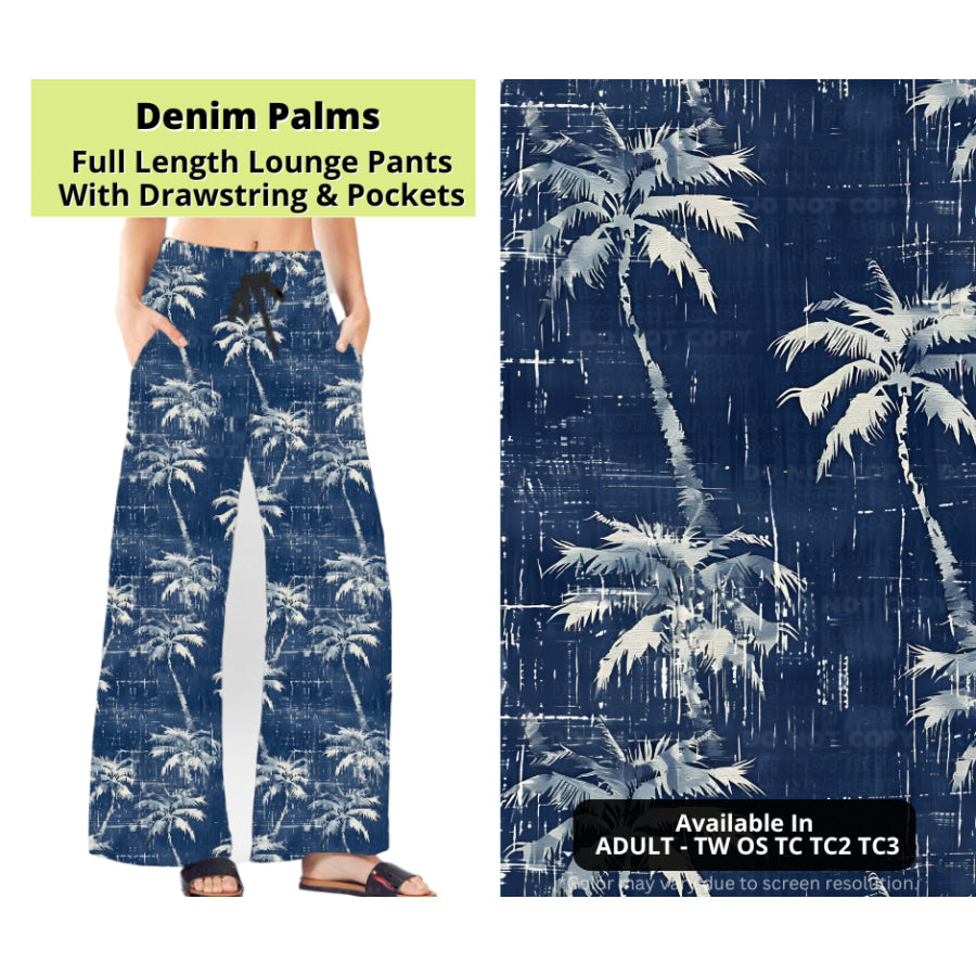 Preorder Custom Styles - Denim Palms - Closes 24 Mar - ETA late Jun 2025 Leggings