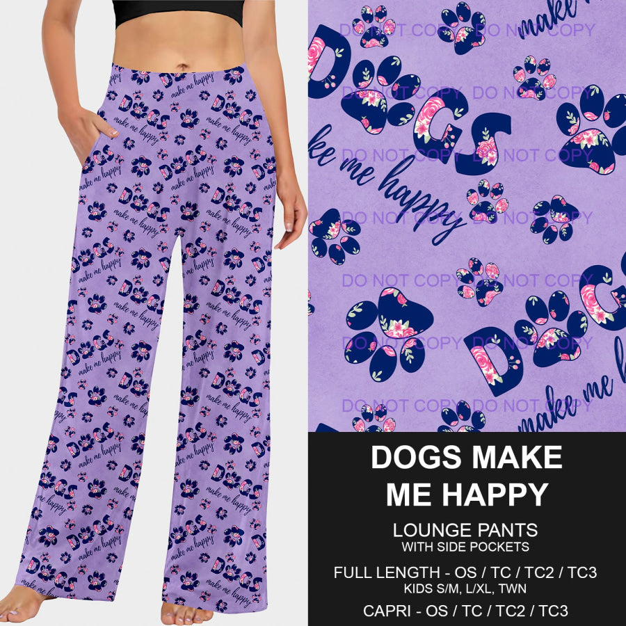 PREORDER Custom Styles - Dogs Make Me Happy - Closes 18 Mar - ETA mid Jun 2025 Loungewear