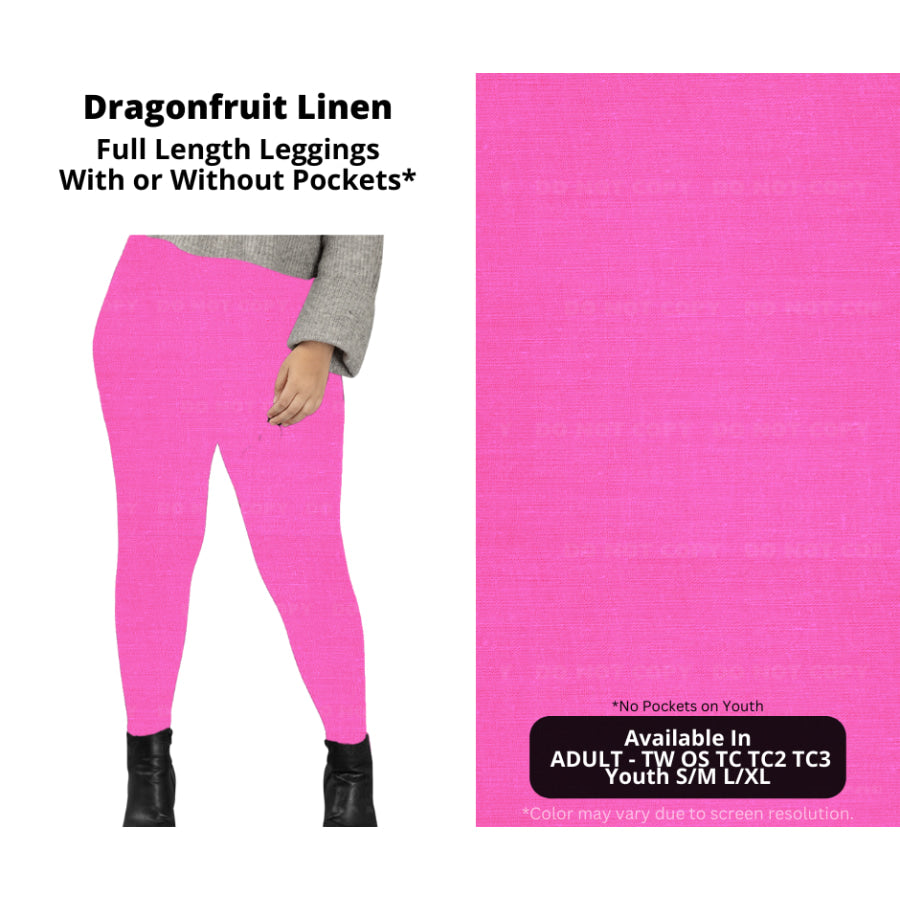 PREORDER Custom Styles - Dragonfruit Linen - Closes 8 Jan - ETA late Apr 2025 Leggings