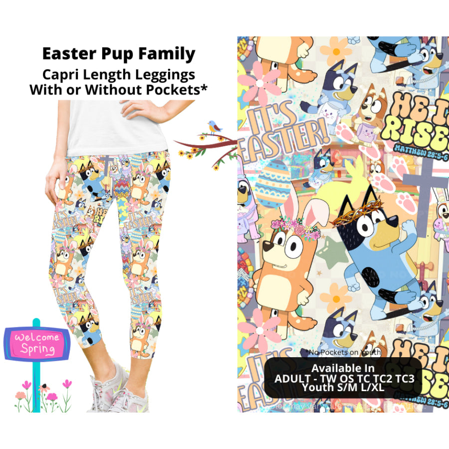 PREORDER Custom Styles - Easter Pup Family - Closes 22 Jan - ETA late Apr 2025 Leggings