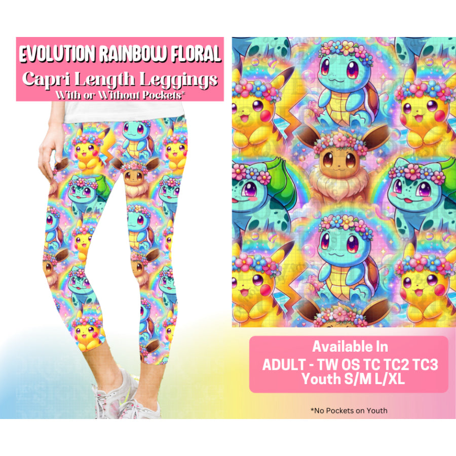 Preorder Custom Styles - Evolution Rainbow Floral - 23 May - ETA early Sep 2025 Leggings