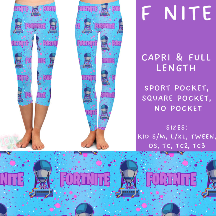 Preorder Custom Styles - F Nite - Closes 22 Jan - ETA late Apr 2025 Leggings