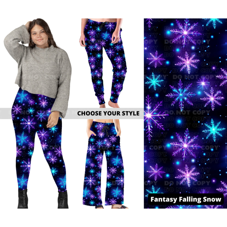 PREORDER Custom Styles - Fantasy Falling Snow - Closes 14 Oct - ETA early Jan 2024 Leggings