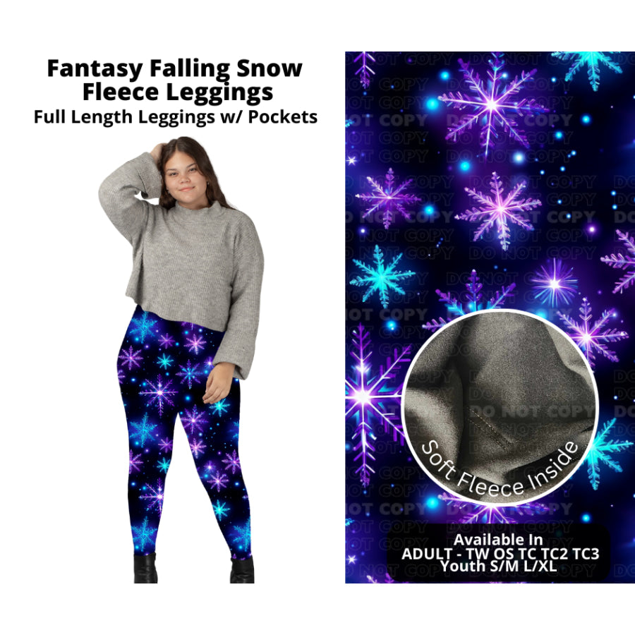 PREORDER Custom Styles - Fantasy Falling Snow - Closes 14 Oct - ETA early Jan 2024 Leggings