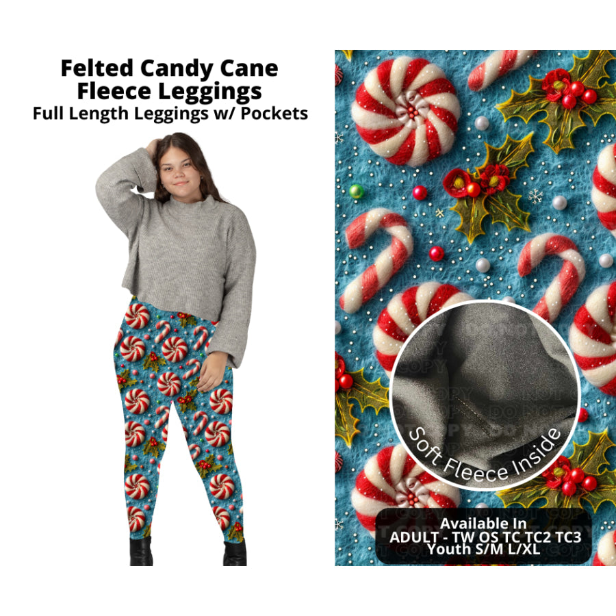 PREORDER Custom Styles - Felted Candy Cane - Closes 7 Oct - ETA late Dec 2024 Leggings