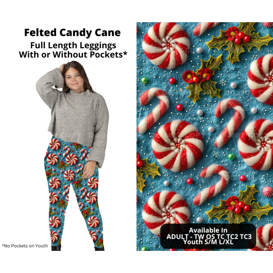 PREORDER Custom Styles - Felted Candy Cane - Closes 7 Oct - ETA late Dec 2024 Leggings