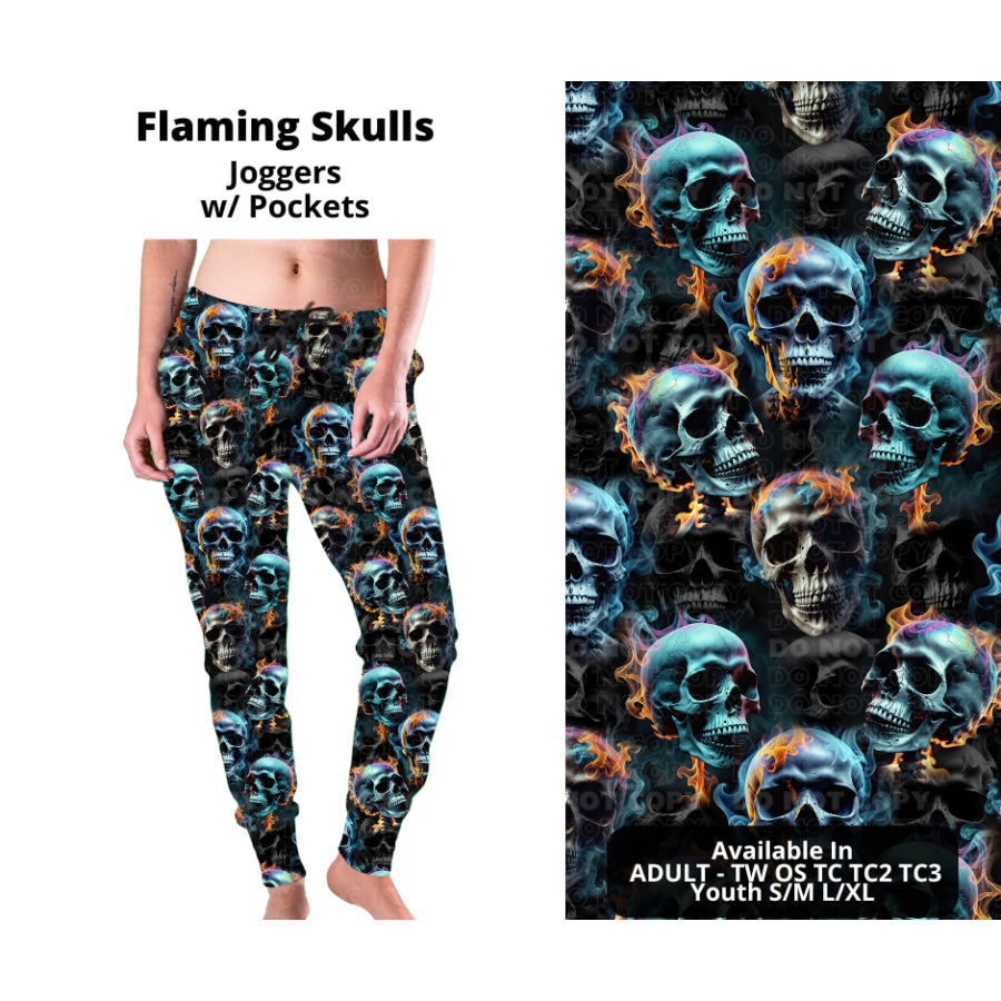 PREORDER Custom Styles - Flaming Skulls - Closes 27 Nov - ETA late Feb 2025 Leggings