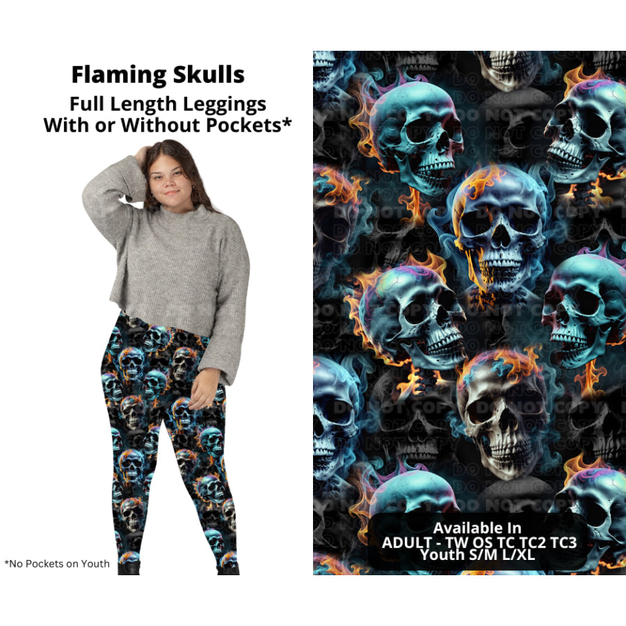 PREORDER Custom Styles - Flaming Skulls - Closes 27 Nov - ETA late Feb 2025 Leggings