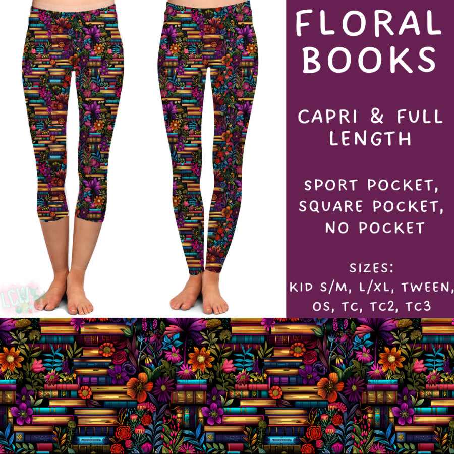 Preorder Custom Styles - Floral Books - Closes 23 Sep - ETA early Dec 2024 Leggings