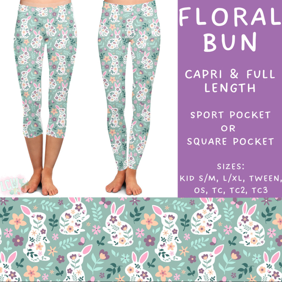 Preorder Custom Styles - Floral Bun - Closes 17 Feb - ETA late Apr 2025 Leggings