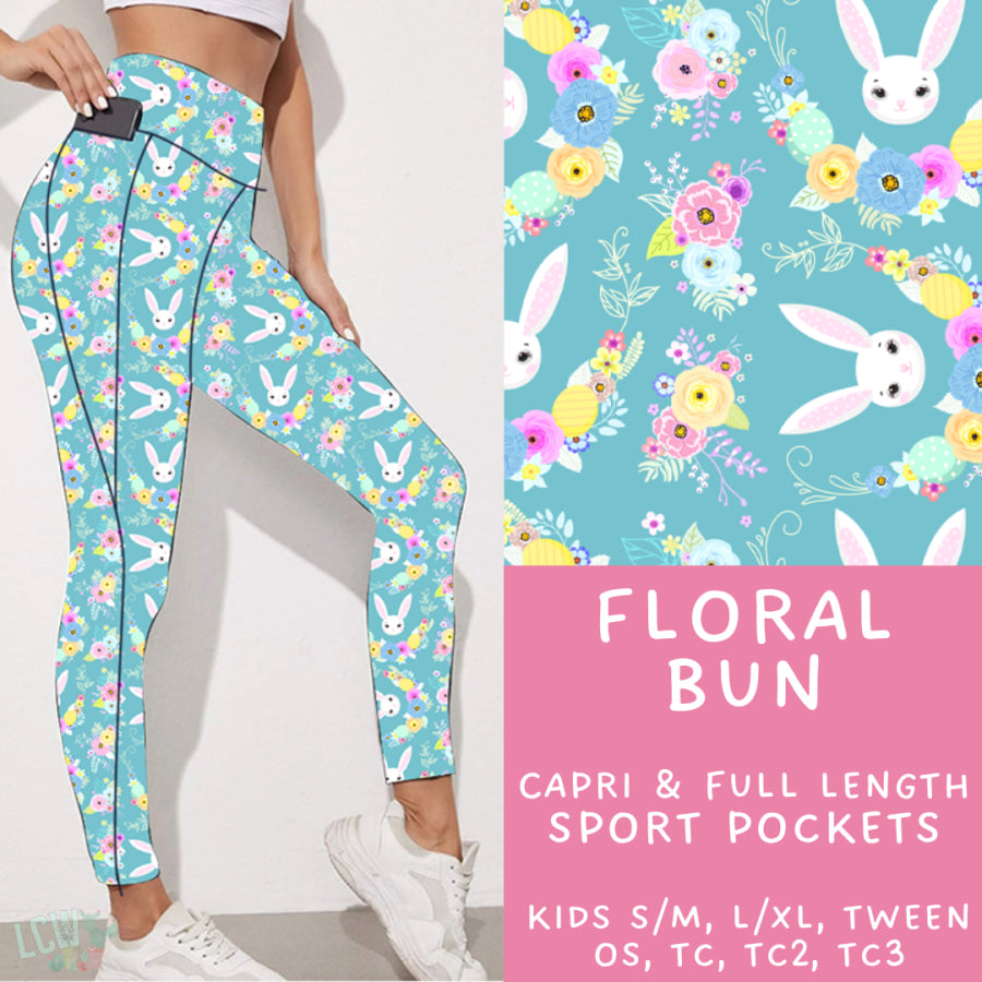 Preorder Custom Styles - Floral Bun - Closes 30 Jan - ETA late Apr 2025 Leggings