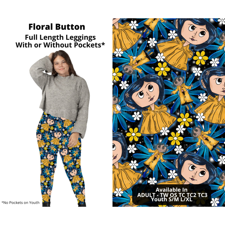 PREORDER Custom Styles - Floral Button - Closes 21 Nov - ETA late Feb 2025 Leggings