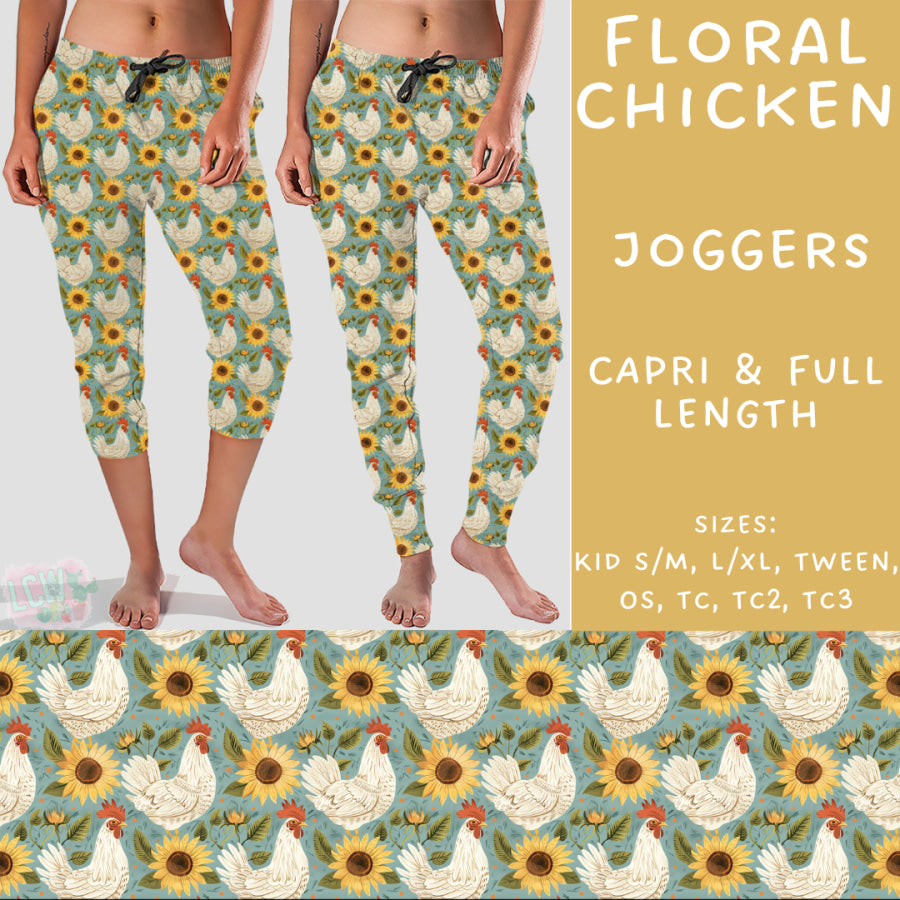 Preorder Custom Styles - Floral Chicken - Closes 2 Oct - ETA late Dec 2024 Leggings