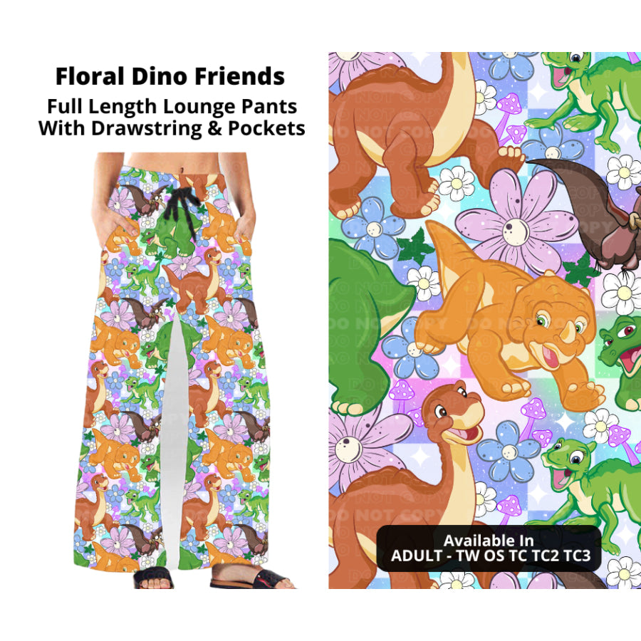 PREORDER Custom Styles - Floral Dino Friends - Closes 21 Nov - ETA late Feb 2025 Leggings