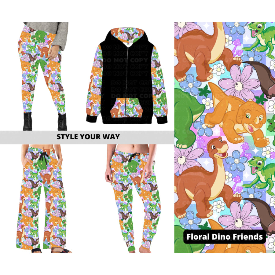 PREORDER Custom Styles - Floral Dino Friends - Closes 21 Nov - ETA late Feb 2025 Leggings