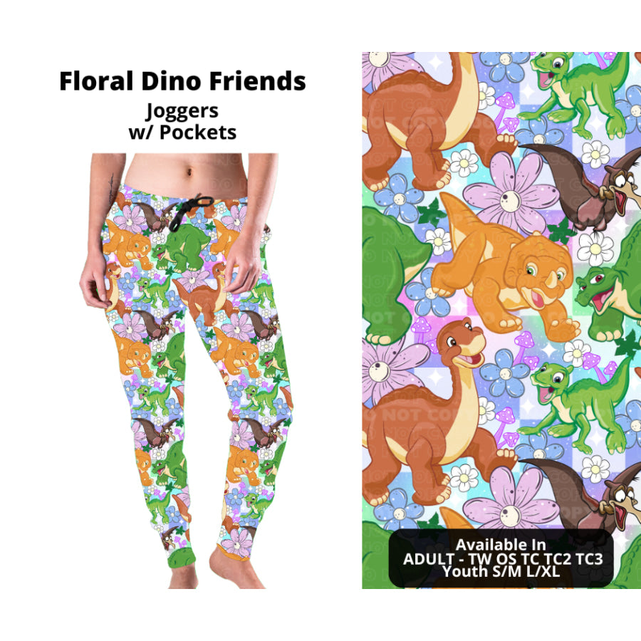 PREORDER Custom Styles - Floral Dino Friends - Closes 21 Nov - ETA late Feb 2025 Leggings